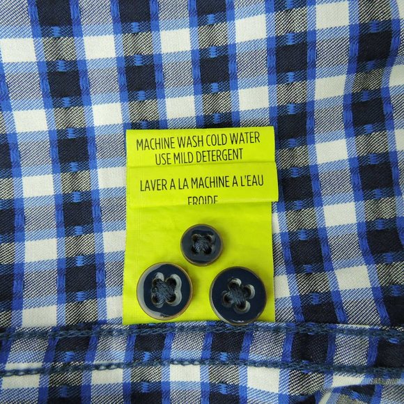 Robert Graham Classic Fit XL shirt blue white plaid check City print flip cuff - Picture 12 of 12